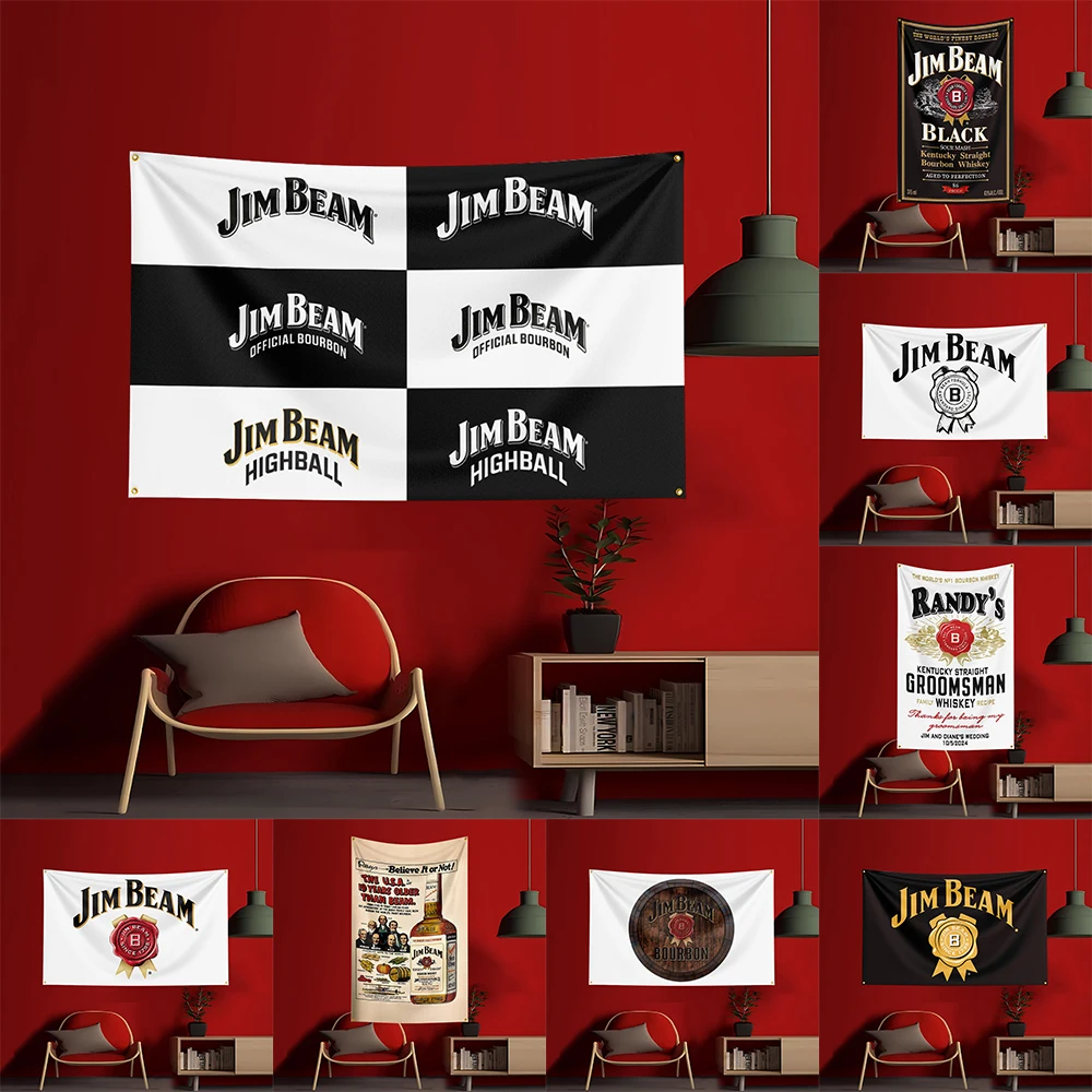 Wine Beer Garden - 90x150cm Whisky-J-Jim-Beams-Flagge aus Polyester, bedrucktes Alkohol-Wein-Banner