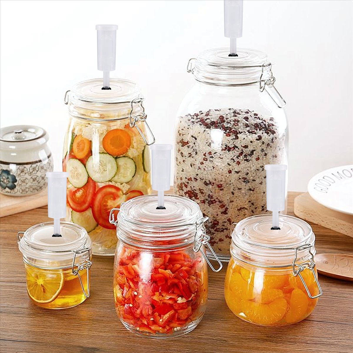 Beer Wine Kit - ABFS Fermentationsdeckel-Set, Gärverschluss mit schwarzen Dichtungen,